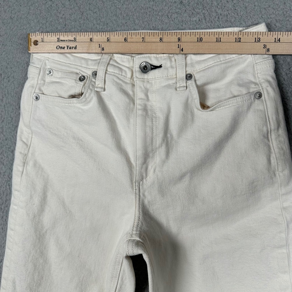Rag & Bone Nina High-Rise Ankle Cigarette Jeans Off White Cream Size 27 Classic - Picture 4 of 9